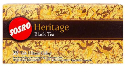 TEH CAP SOSRO HERITAGE BLACK TEA  10 X (10 X 25X 2 GR)